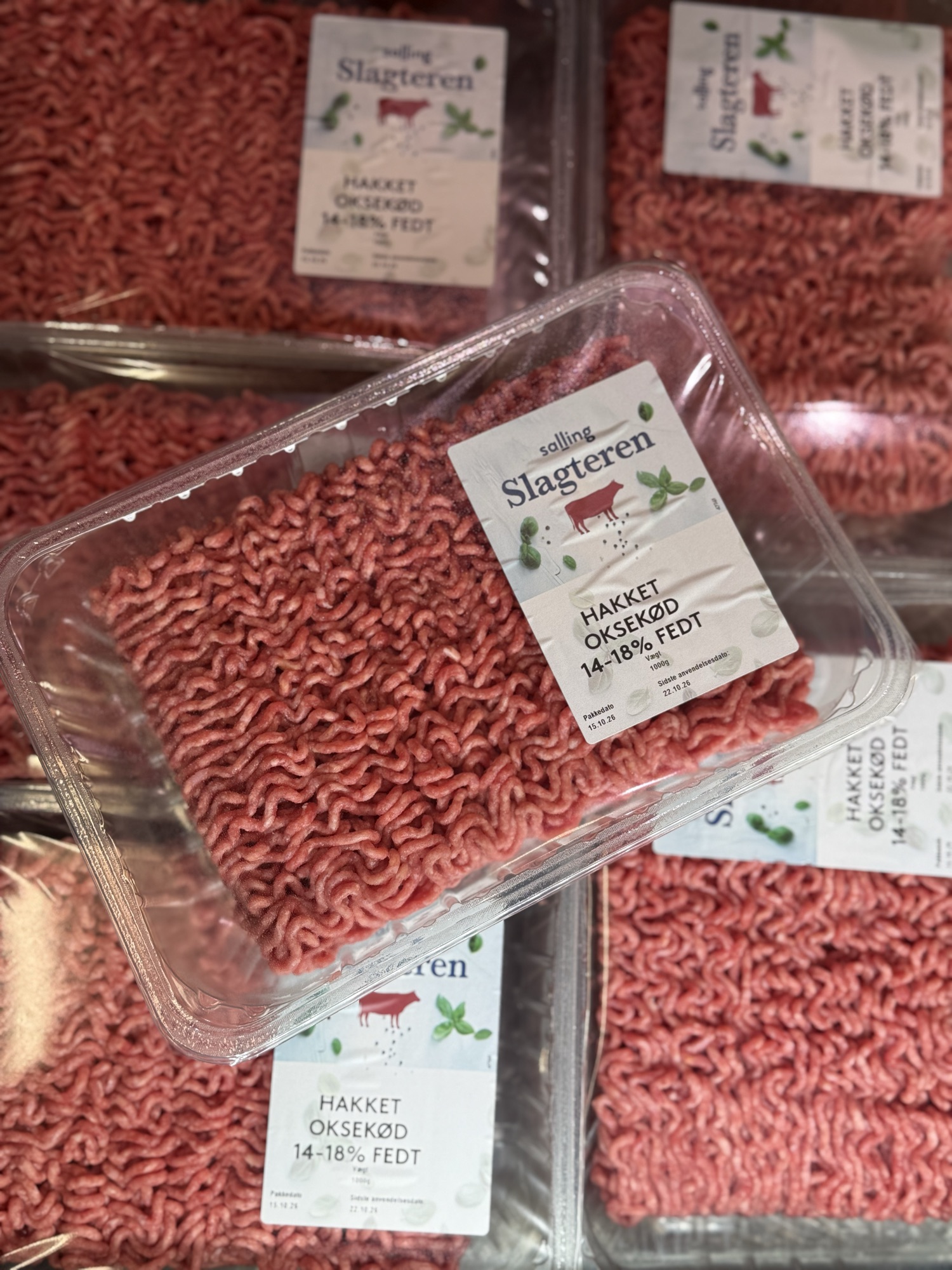 Oksekød 14-18% 1000g.