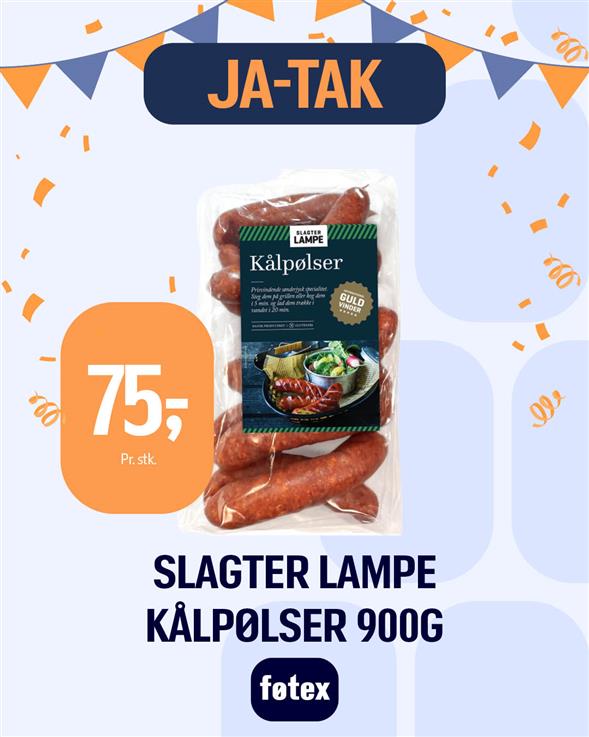 SLAGTER LAMPE KÅLPØLSER  900G.